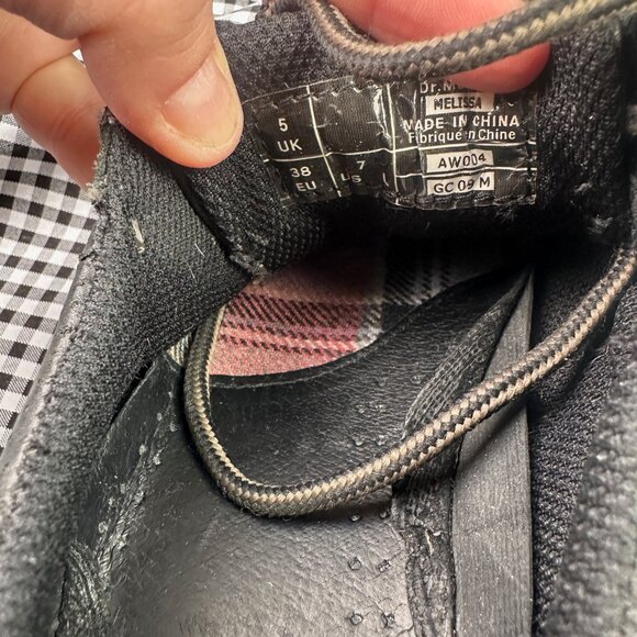 Dr Martens Vintage Melissa Chunky Oxford Black Leather Shoe Women's 7 90s / Y2K - Picture 4 of 6